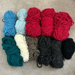 Assortment of Partially Used Yarn, 11 Bundles